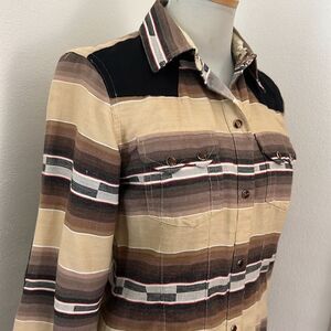 Tasha Polizzi Collection button up down shirt western Aztec small s